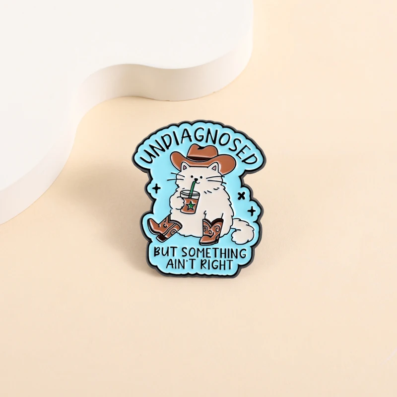 Cartoon Animal Quotes Collection Enamel Pins Cute Cowboy Cat Raccoon Yellow Duck Cat Club Brooches Lapel Badge Jewelry Gifts