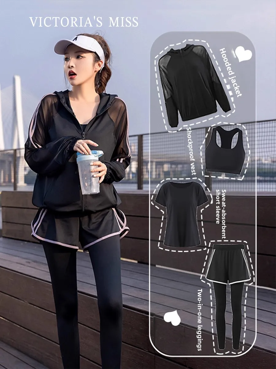 

Профессиональный женский комплект для бега большого размера Qui Dry, осенний костюм для утреннего бега, повседневная спортивная одежда ort Sve