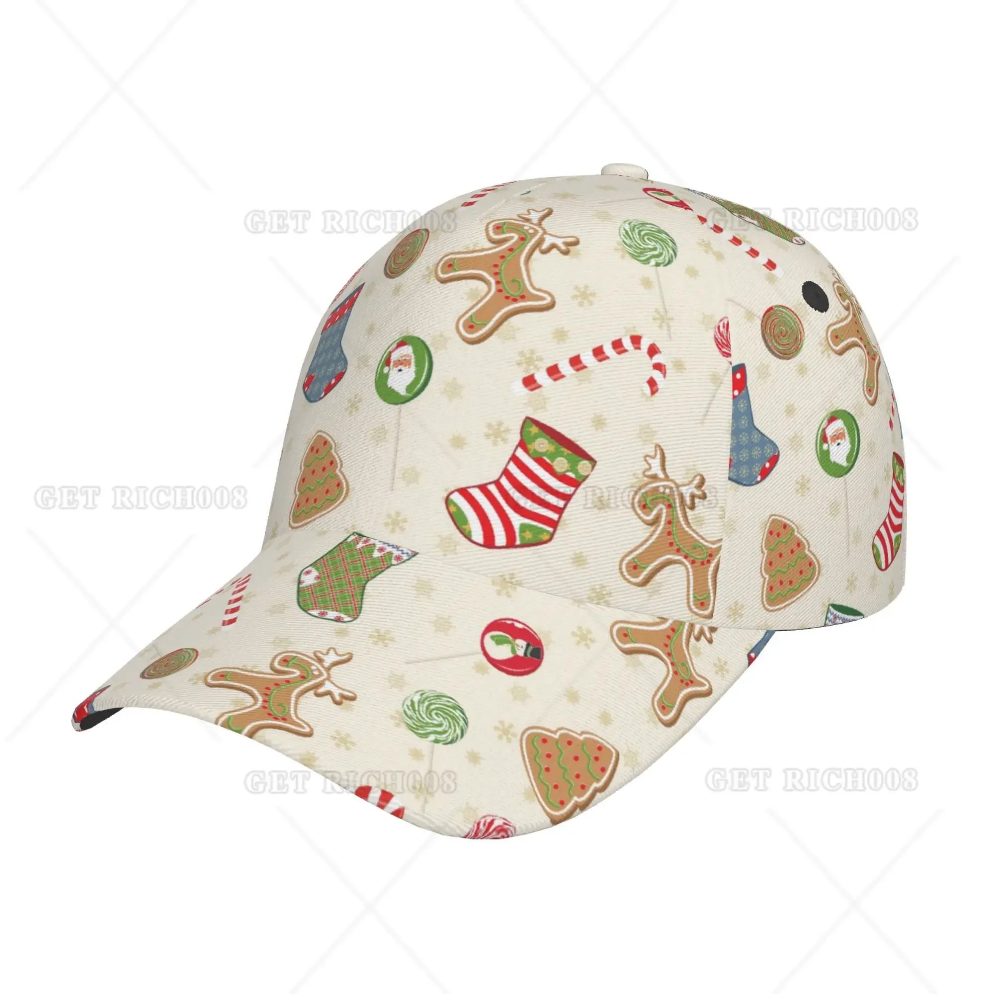 

Gingerbread Man Christmas Baseball Cap Trucker Hat for Unisex Teens Adjustable Golf Hat for Sports Shopping One Size Print