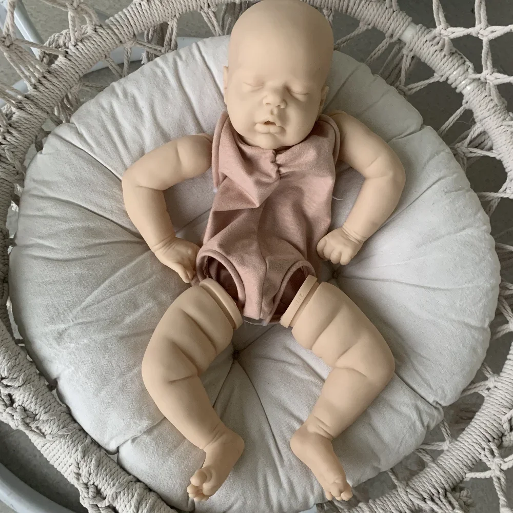 22inch Reborn Doll Kit Sleeping Baby Girl Alexis Unpainted Unassembled DIY Doll Parts with Cloth Body Bebe Reborn Supply