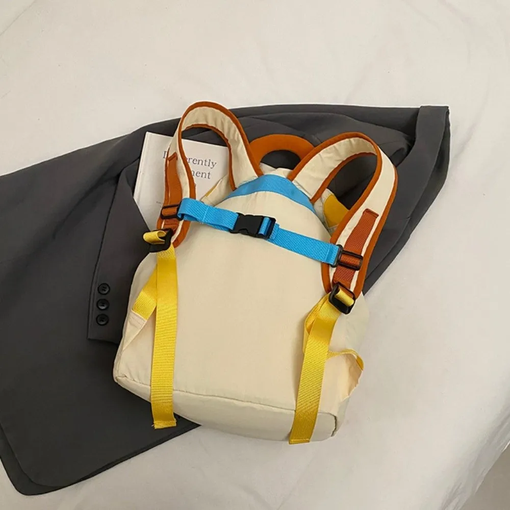 

Color Matching 2 Sizes Parent-child Bags Korean Style Large Capacity Drawstring Schoolbag Multi-pocket Nylon Kids Backpack