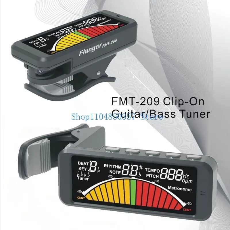 652F Convenient Clip-on Tuner Musical Studio LCD Tuner for Guitar Bass Ukulele Violin Gift for Guitar Learners