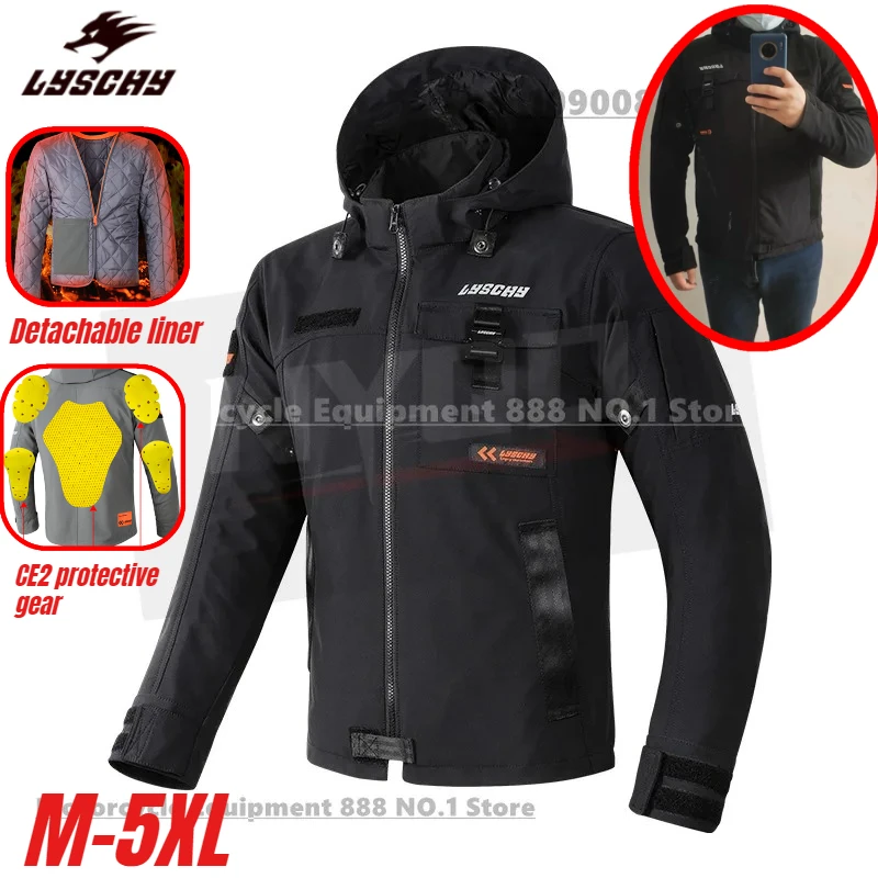 

LYSCHY зимняя мотоциклетная одежда для мужчин и женщин, водонепроницаемая теплая и анти-осенняя повседневная мотоциклетная гоночная куртка 5XL