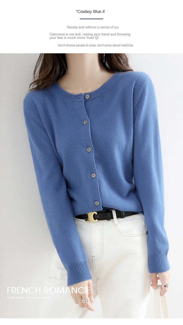 ใหม่ Worsted ฤดูใบไม้ผลิและฤดูใบไม้ร่วงผู้หญิงเสื้อสเวตเตอร์ถักรอบคอเสื้อถักสีทึบแฟชั่นคุณภาพสูง Knitwear-ZD-021