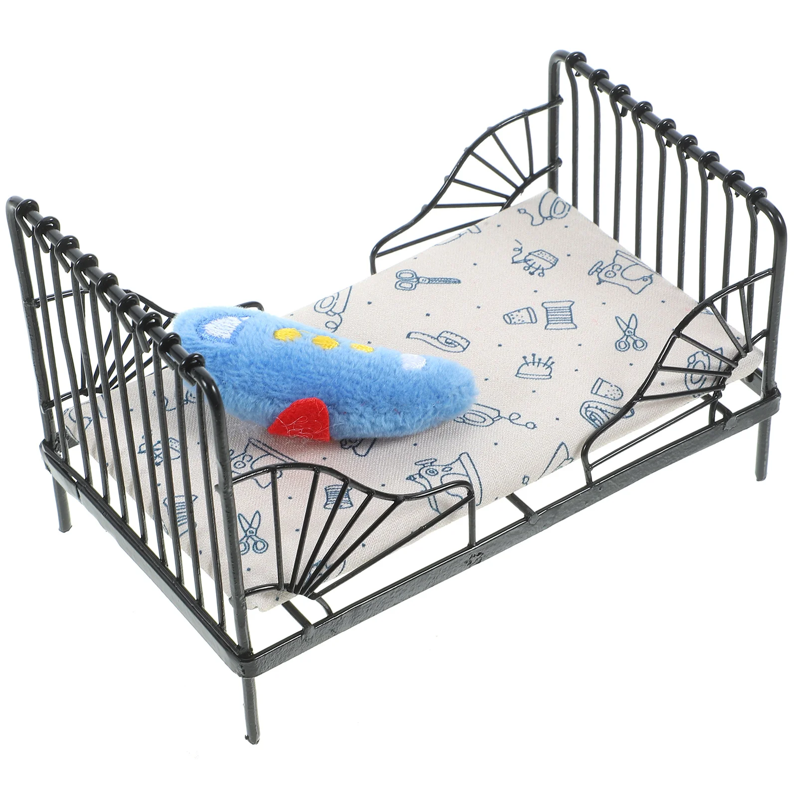 Muebles de cama para casa, Mini modelo de casa de muñecas, adorno en miniatura, accesorio en miniatura para dormitorio