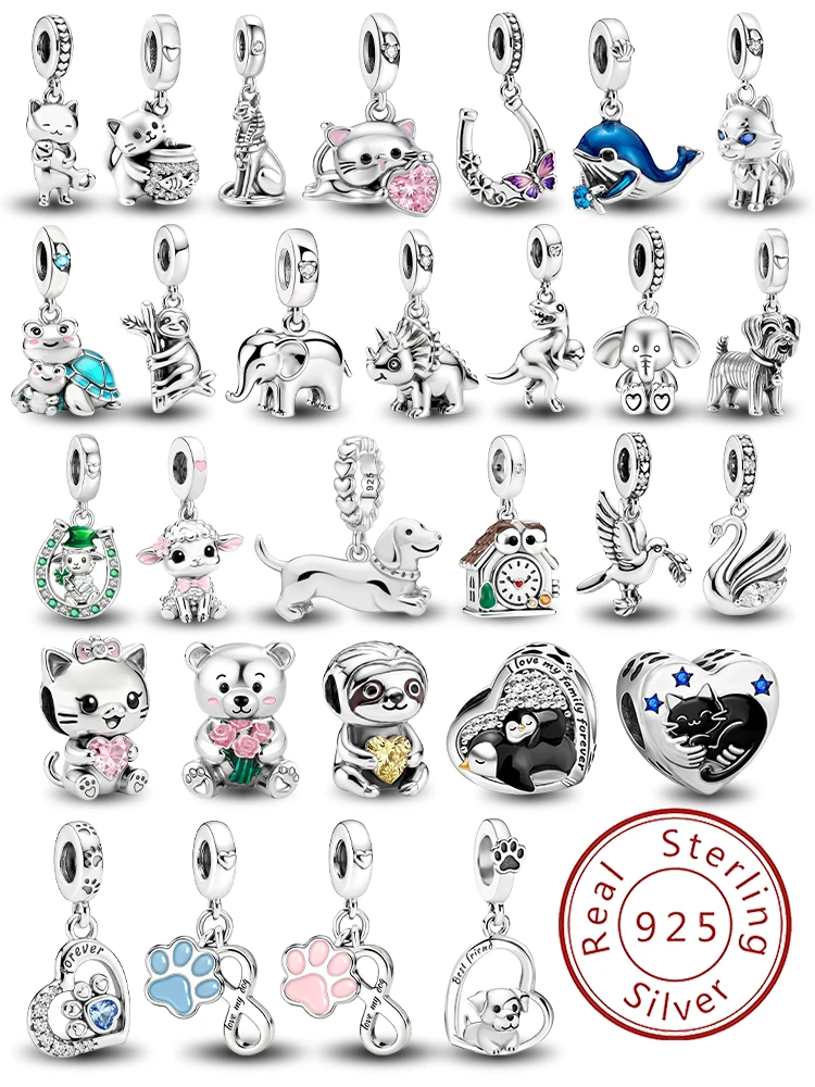 925 Sterling Silber Niedliche Tiere Weiße Tauben Schwäne Anhänger Perle DIY Armband Armreif Herstellung Geschenk Hochwertiger Feinschmuck – Detail 1