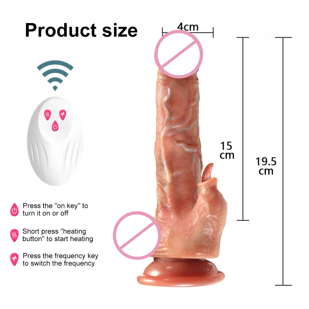 Dildo Vibrator Female Masturbator Big Dildos Retractable Swinging Warming Tongue Lick Vaginal Stimulator G-spot Massage Sex Toy