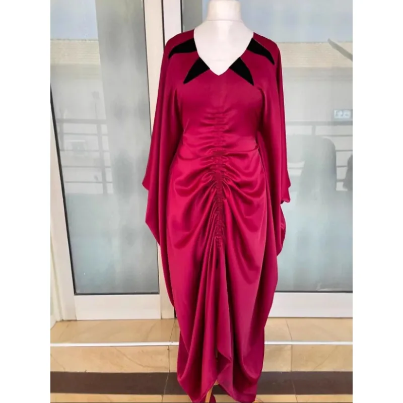 

Red African Dresses for Women Traditional Africa Clothing Dashiki Ankara Outfits Gown Abayas Robe Muslim Kaftan Maxi Long Dress