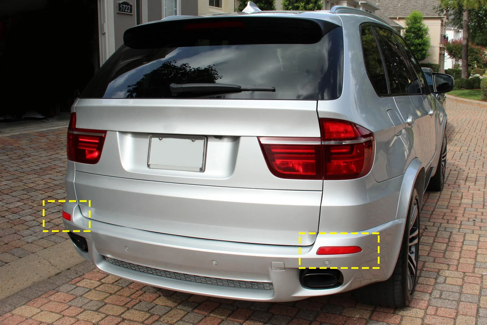 

ANGRONG красные линзы отражатель заднего бампера без света L + R пара для BMW X5 E70 2006-2013