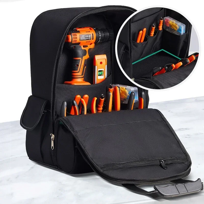 Herramienta de reparación de electricista, organizador de mochila, herramienta de almacenamiento, bolso de hombro, herramientas profesionales portátiles, mochilas, bolsa de herramientas impermeable