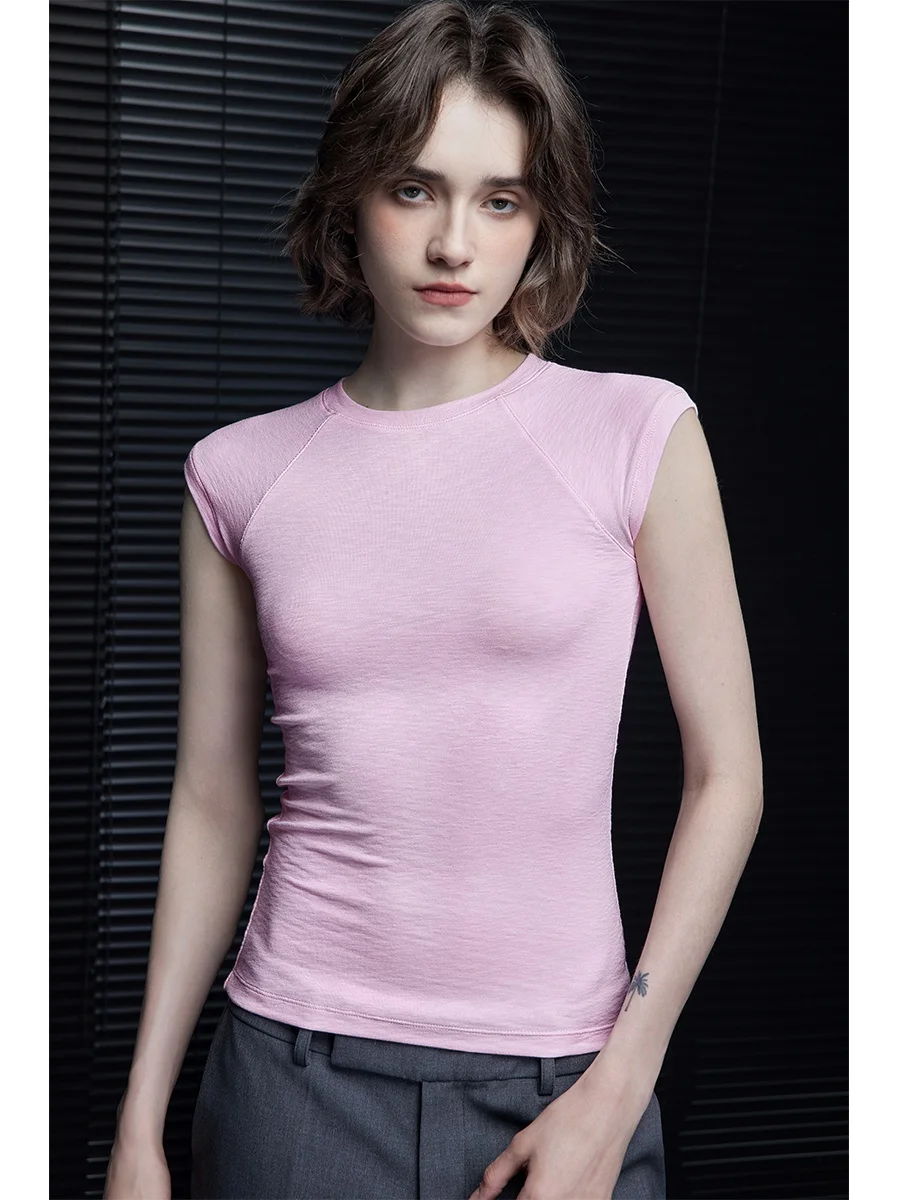 

Новый летний женский футболка свободного кроя Slim Fit, ультрамягкий, высококачественный, розовый цвет