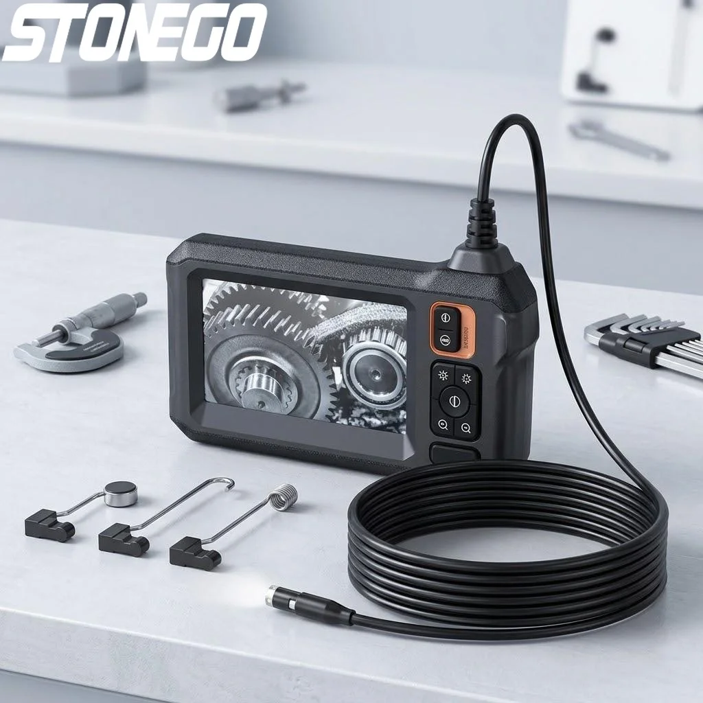 

1080P HD WiFi Endoscope 4.3 Inch Display Car Inspection Tool 1/5/10m Cable Dual Head 2600mAh Battery