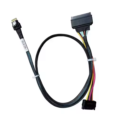 PCIe 4.0 SlimSAS 4i (SFF-8654) to U.2 SFF-8639 Cable Available in 0.75m