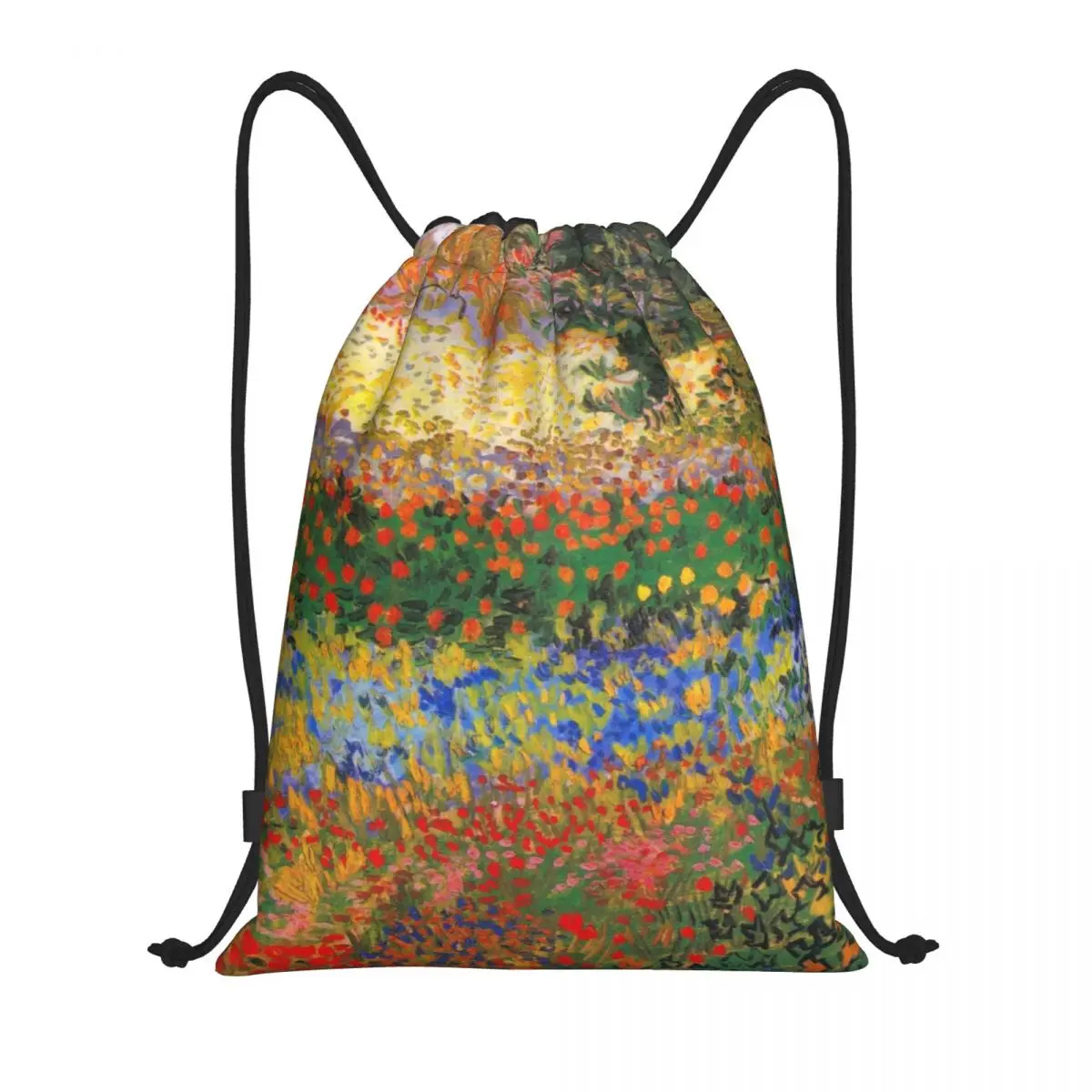 

Custom Flower Garden Painting By Vincent Van Gogh Drawstring Backpack Sports Gym Bag for Men Women Training Sackpack