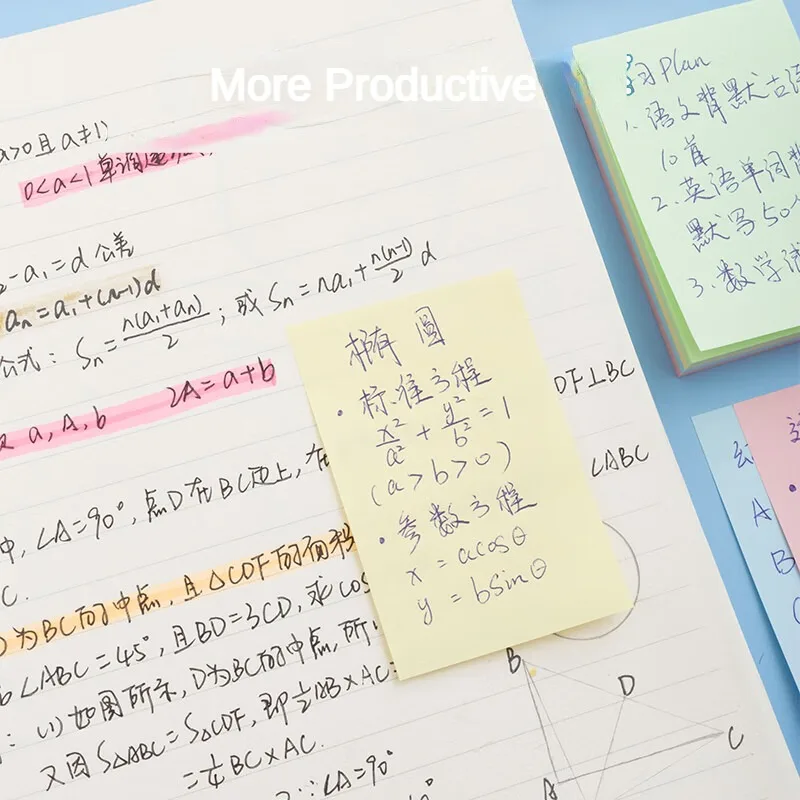 M&G 1000 Pages Colorful Sticky Notes Message Stickers 76*51mm Note Book Student Office Back-to-School @YS-09