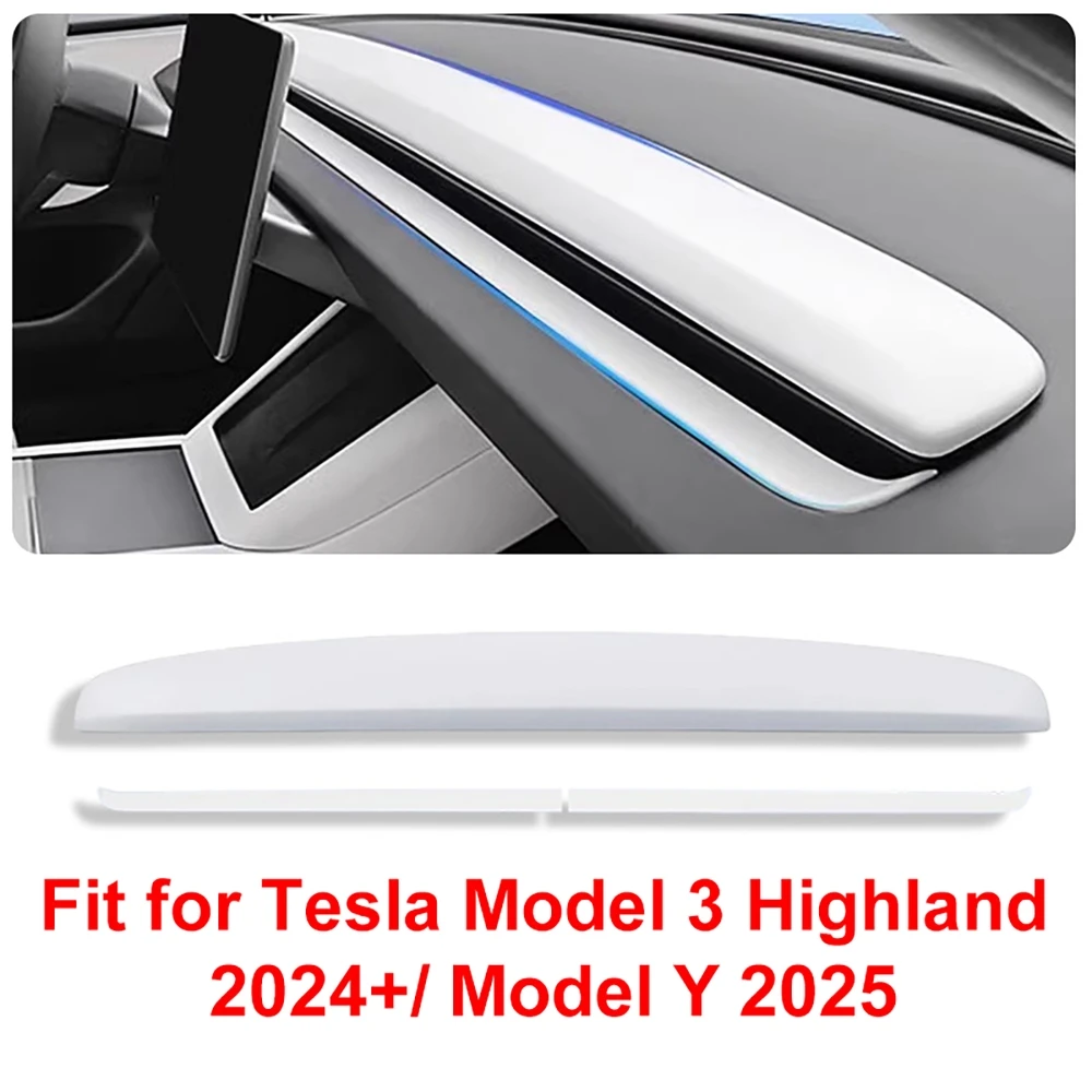 

Декоративные накладки для интерьера Tesla Model Y Juniper Launch 2025 / Model 3 Highland 2024-2025: наклейки-накладки на приборную панель
