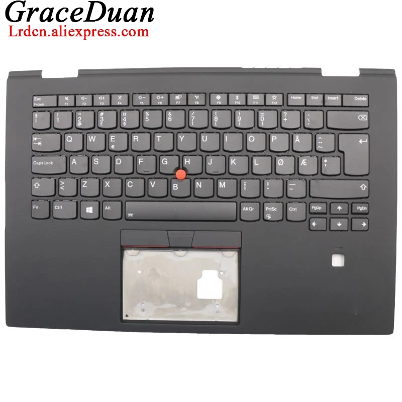 

NO Norwegian Black Keyboard Upper Case Palmrest Shell Cover For Lenovo Thinkpad X1 Yoga 3rd Gen 3 G3 01LX803 01LX883 01LX923 01L