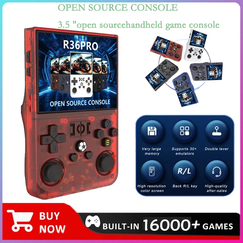 

R36PRO Retro Handheld Game Console 3.5 Inch IPS Screen Dual Joystick Video Player Emulators for PS1/PSP/N64/MAME Pocket Games