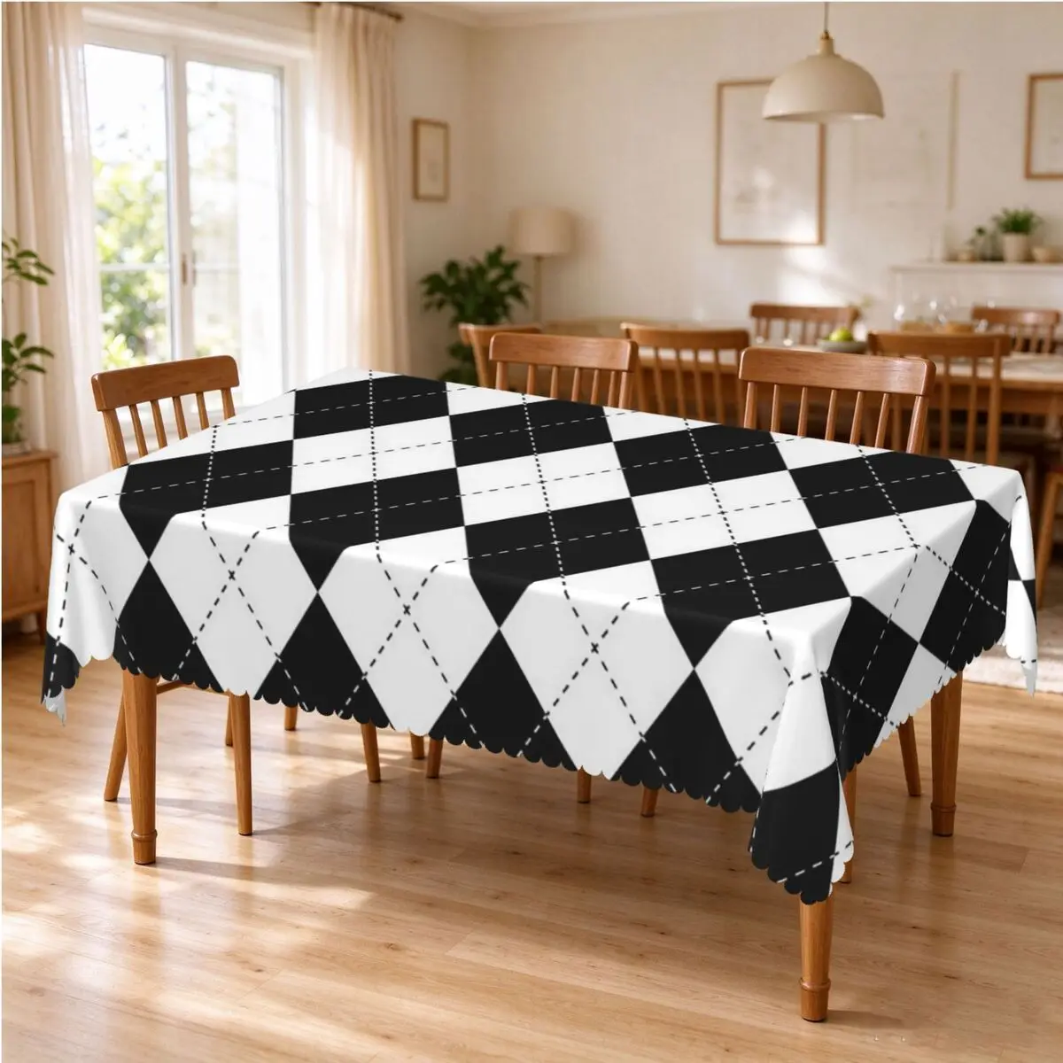 Diamond Shaped Geometric Tablecloth Restaurant Kitchen Rectangular Tablecloth Festival Party Tablecloth Outdoor Table Cover