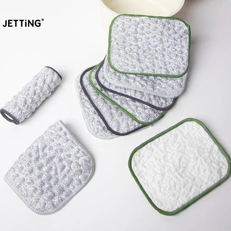 2026 New Generation Kitchen Cleaning Cloth Dishcloth Cleaning Pad Double-sided Silver Silk Cotton Thread Cleaning Cloth
