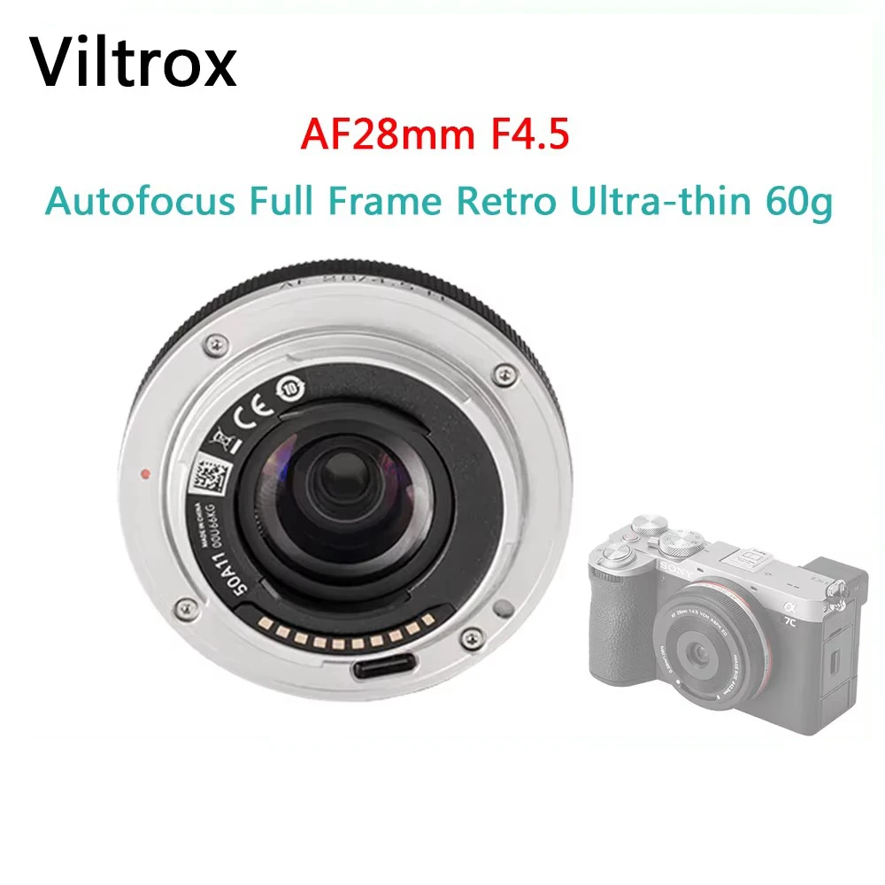 VILTROX AF28mm F4.5 Pancake Lens Autofocus Full Frame E Mount Lens For Sony a7cr a7cii a7c a6700 zv-e100 a6600 a6400 a7iv a7