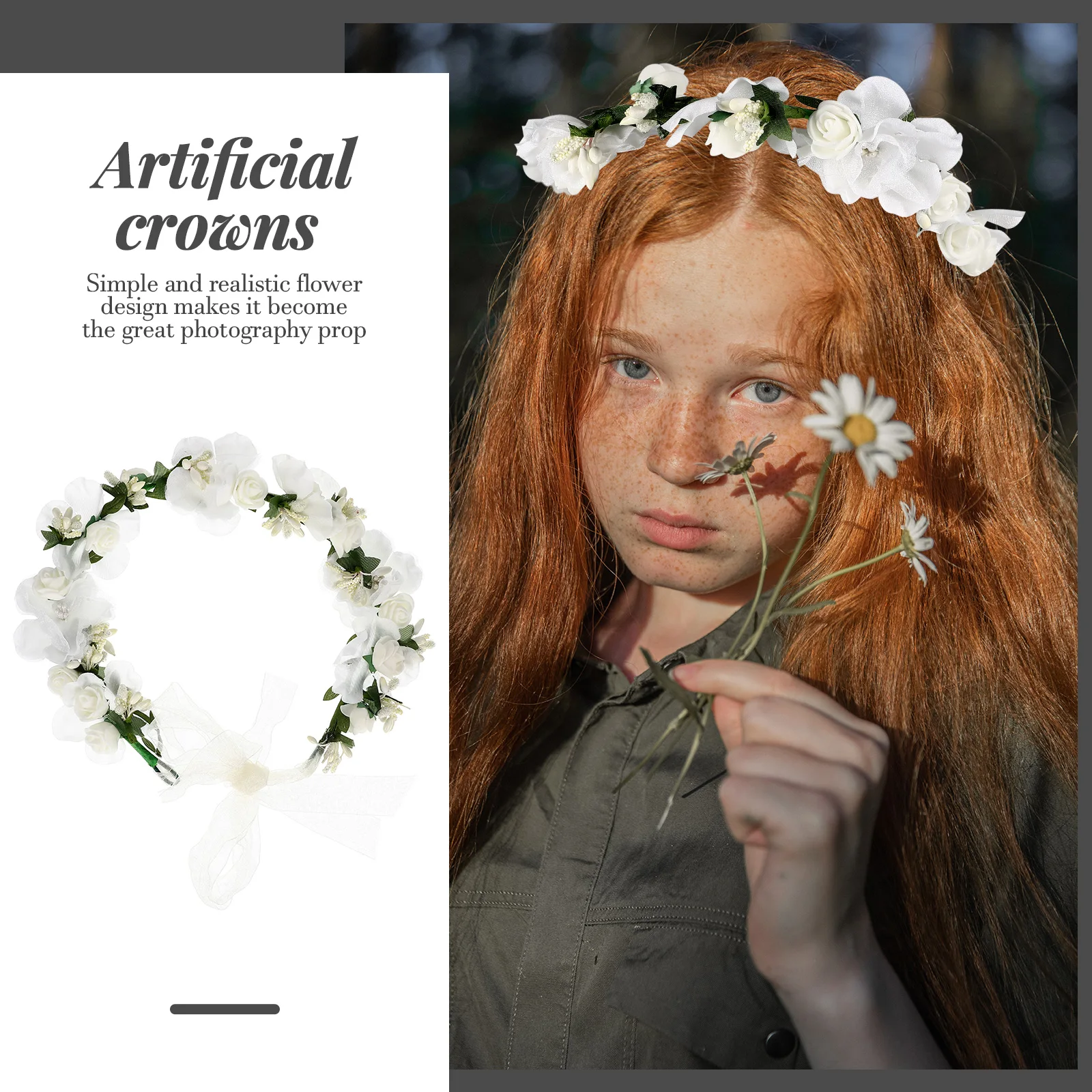 

Bridal Wreath Garden Party Headband Wedding Wreaths Christmas Floral Hairband Silk Cloth Accessories Affordable