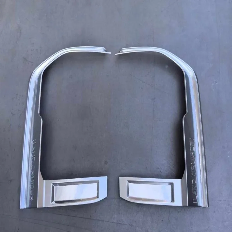 Silver Chrome Tail Light Bezel Trim Cover Compatible With Toyota Prado LC250 2024 Rear Lamp Decor Modification