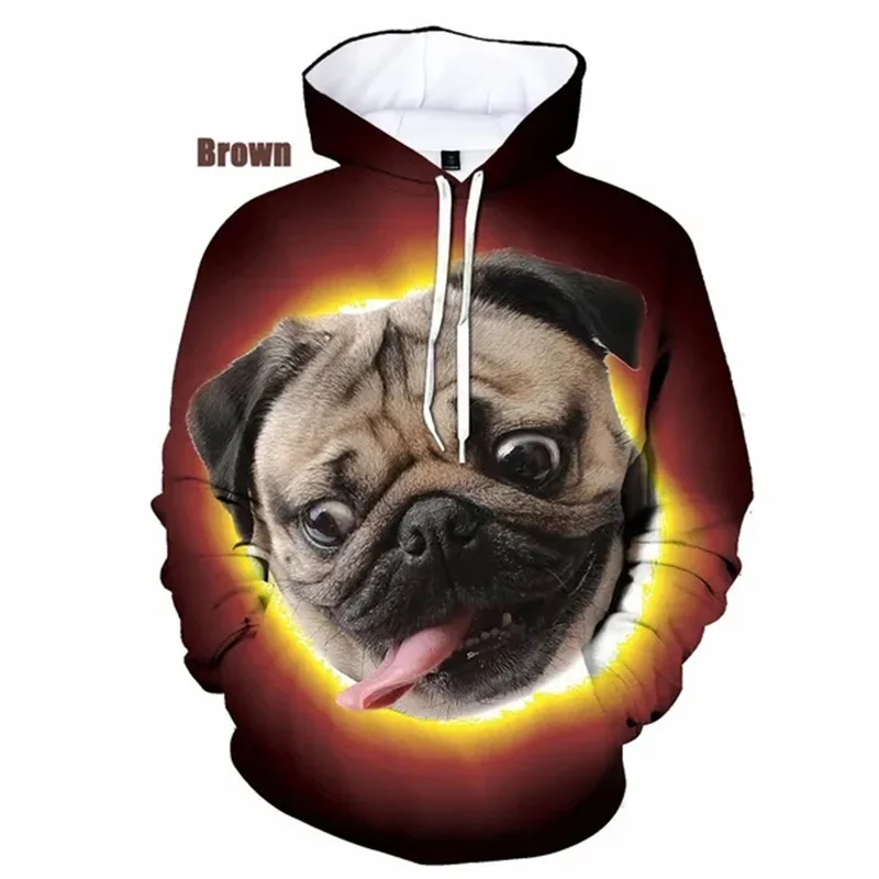 PUG Dog Graphic Hoodies For Men 3D Print Cute Animal Pullovers Sweatshirt Kid Funny Hoodie Top Streetwear Sudaderas Para Hombres