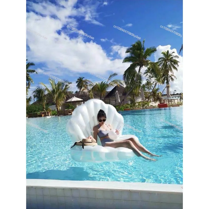 Suitable for inflatable pearl shell sofa floating row  ring water floating mat  bed mount swimming pool  toy