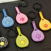 petiteTennis Keychain Rubber PVC Soft Bag Pendant Sports Keyring Creative Gift for Tennis Team School Student Accessories 5