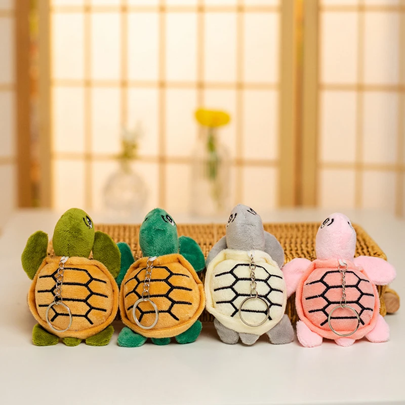 

1PC Kids Girls Gifts Turtle Keychain Plush Stuffed Toys Tortoise Cartoon Dolls Soft Animal Small Pendant Bag Ornaments Decor