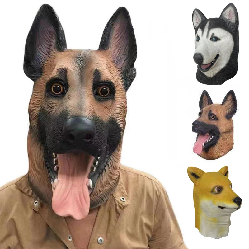 

Animal Mask German Shepherd Latex Dog HeadFull Face Adult Mask Fancy Dress Cosplay Costume Prop Halloween Carnival Masquerade