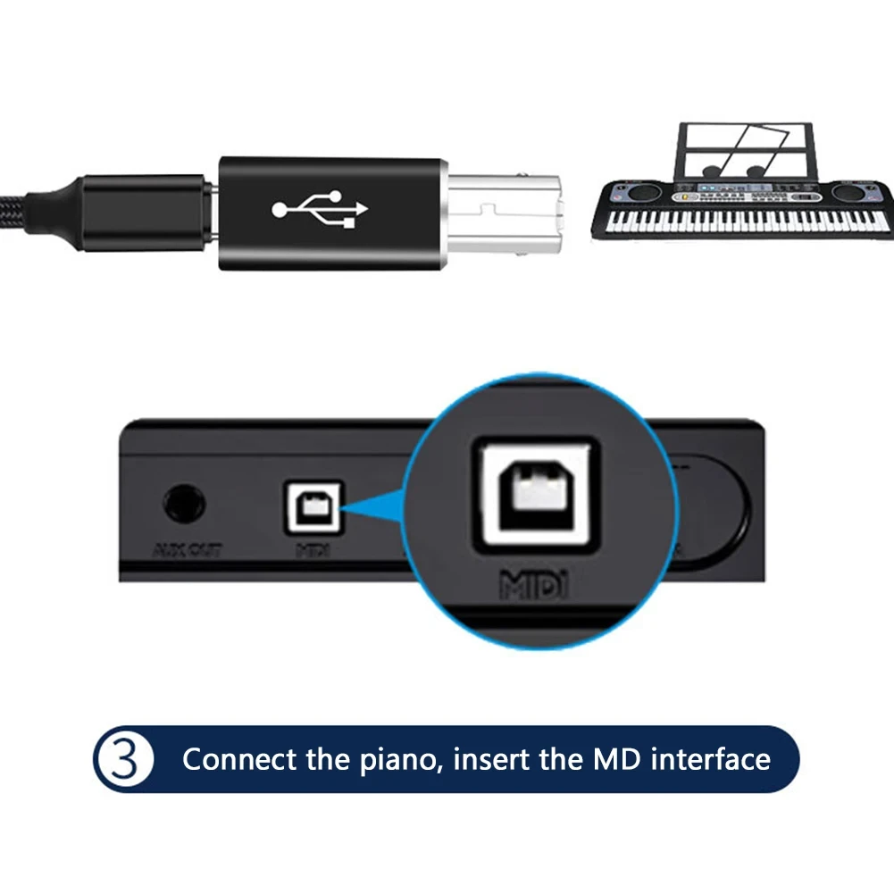 Nbili USB B męski do rodzaj USB C Adapter żeński do drukarka, skaner transferu konwerter USB dla klawiatury kontrolera MIDI drukarki