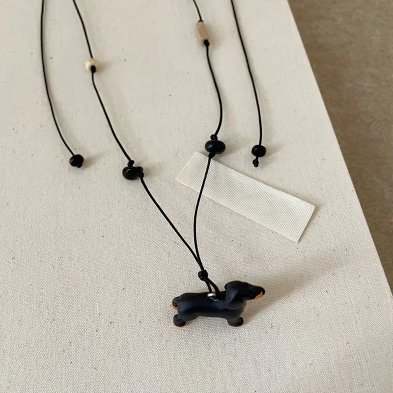 Fashion Multifuntional Dachshund Charm Necklace Handmade Resin Comfortable Jewelry Party Wear Jewelry for Any Occasion image 4