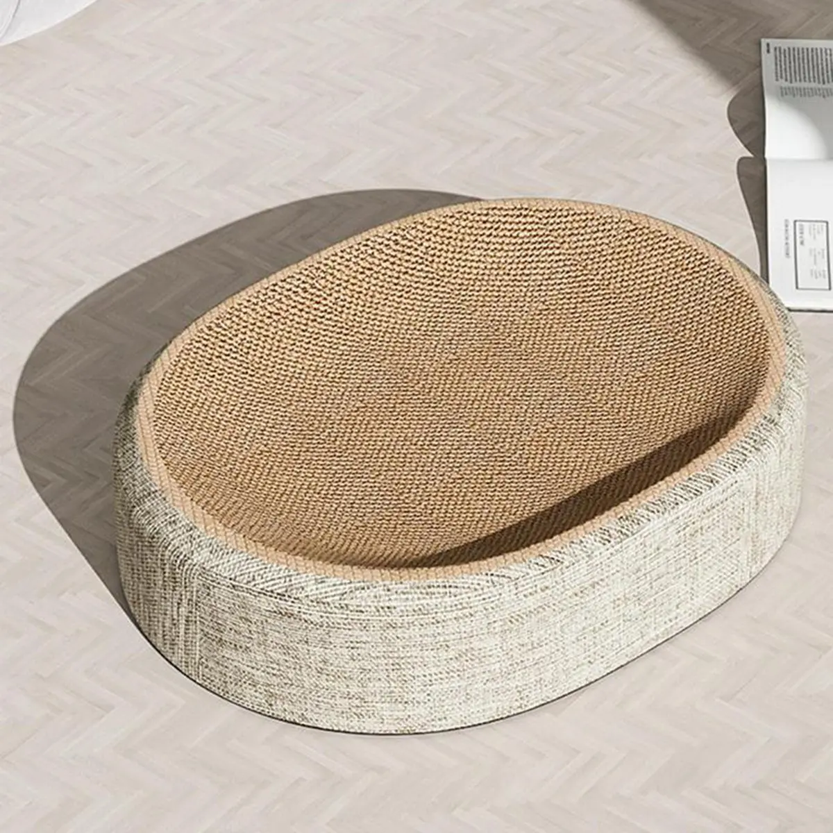 New Supplies Oval Shape Scratch Pad for Cats Sisal Scratching Cat Bed Multifunctional Pet Sleeping Mat Cat Scratch Bed for Cats