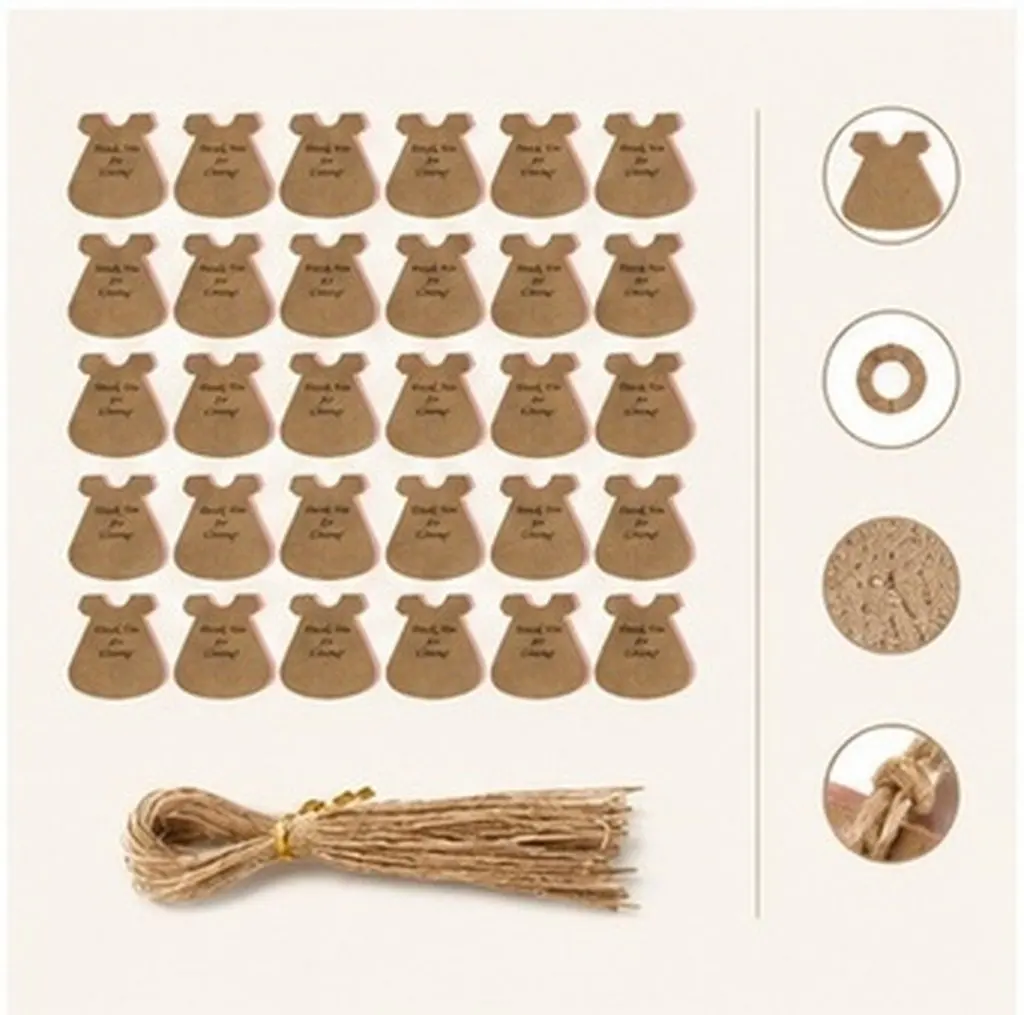 50Sets Kraft Paper Tags Pre-Punched Holes for Gifts Hanging Labels Organizing Packing Lists Shower Gender Reveal