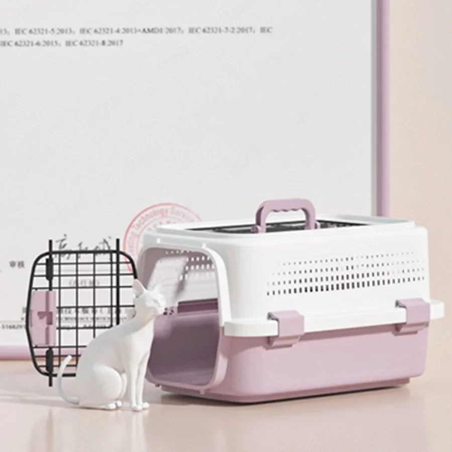 Imagem -03 - Viagem Cat Carrier Mala Portátil Bagagem Outdoor Cat Carrier Plástico Shell Duro Airline Box Indoor Grande Pet Bag