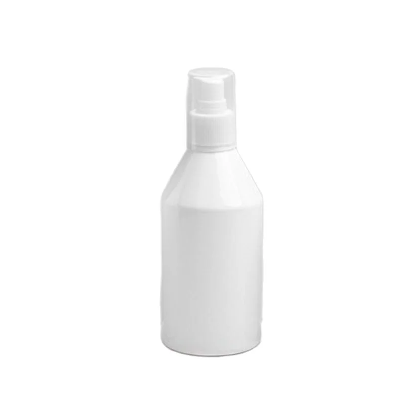 25 pz 300ML bottiglia di plastica bianca vuota Wryshoulder PET nero bianco trasparente lozione pressa pompa con coperchio cosmetico ricaricabile