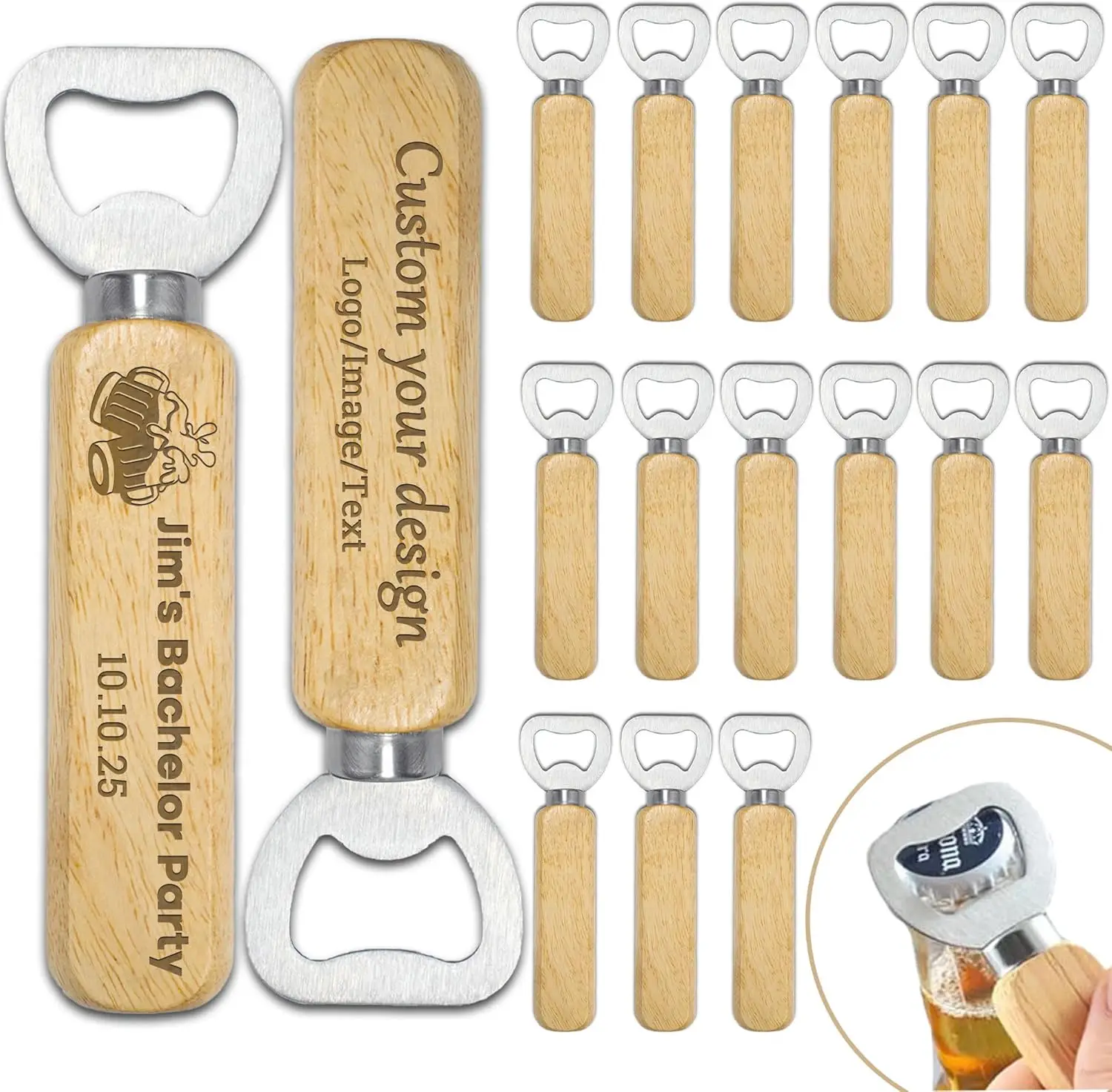 

2/5pcs Custom Bottle Openers Engraved with Logo/Text/Photo Personalized Beer Bottle Opener Bulk Bars Events & Promotional Gifts