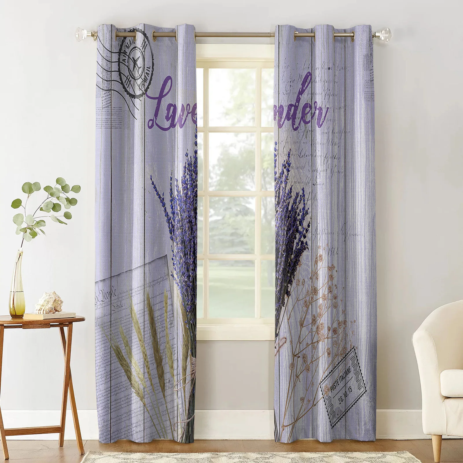 Lavender Ear Of Wheat Vintage Flower Bedroom Curtains Modern Living Room Kitchen Drapes Home Kids Room Decor Window Curtains