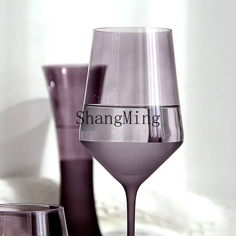 CL high-grade crystal red wine glass high value light luxury wine set purple simple glass goblet