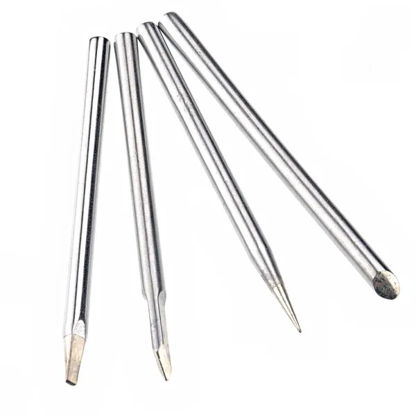 

4-in-1 30W Lead-Free Soldering Iron Tips Set Silver Solid Stainless Steel Environment-Friendly Long Lifespan Iron Tips