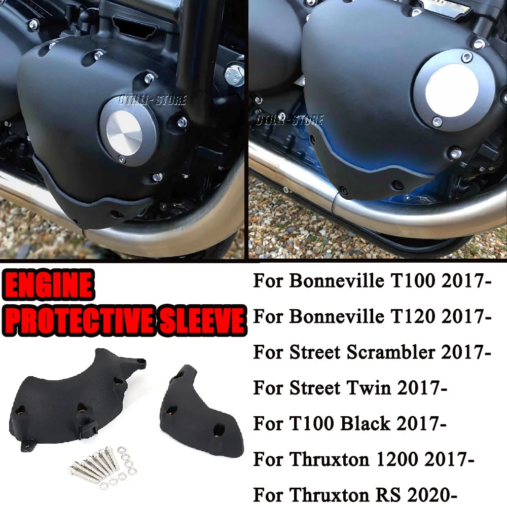 

New For Bonneville T100 2017- Motorcycle Accessories Engine Stator Cover Protective Cover Sliding Block Protective Cover Black