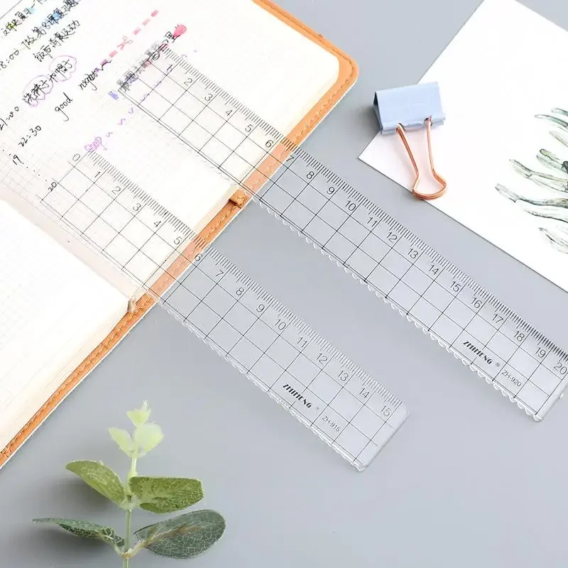 1Pcs Simple15cm 18cm 20cm Transparent Simple Ruler Square Ruler Cute Stationery Drawing Supplies