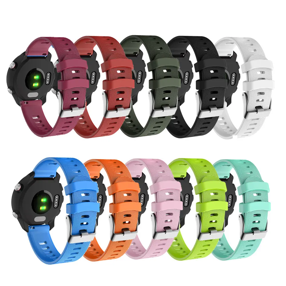 20mm Silicone Watch Strap Watchband for Garmin Vivoactive 3 HR Forerunner 245 645 Smart Wristband Bracelet Band Huawei Watch 2