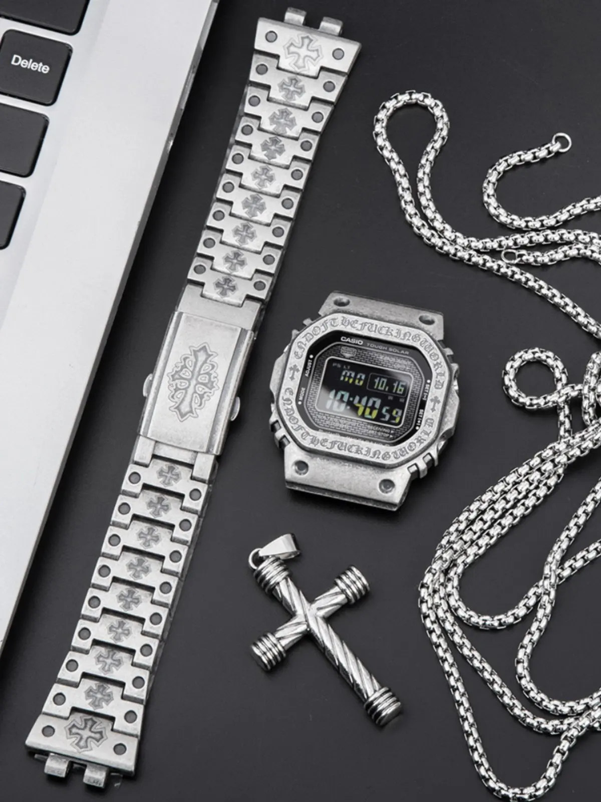 DIY Watch Modification Kit for Casio G-SHOCK GMW-B5000 Retro-Style Stainless Steel Case & Strap Set Custom Fashion Strap