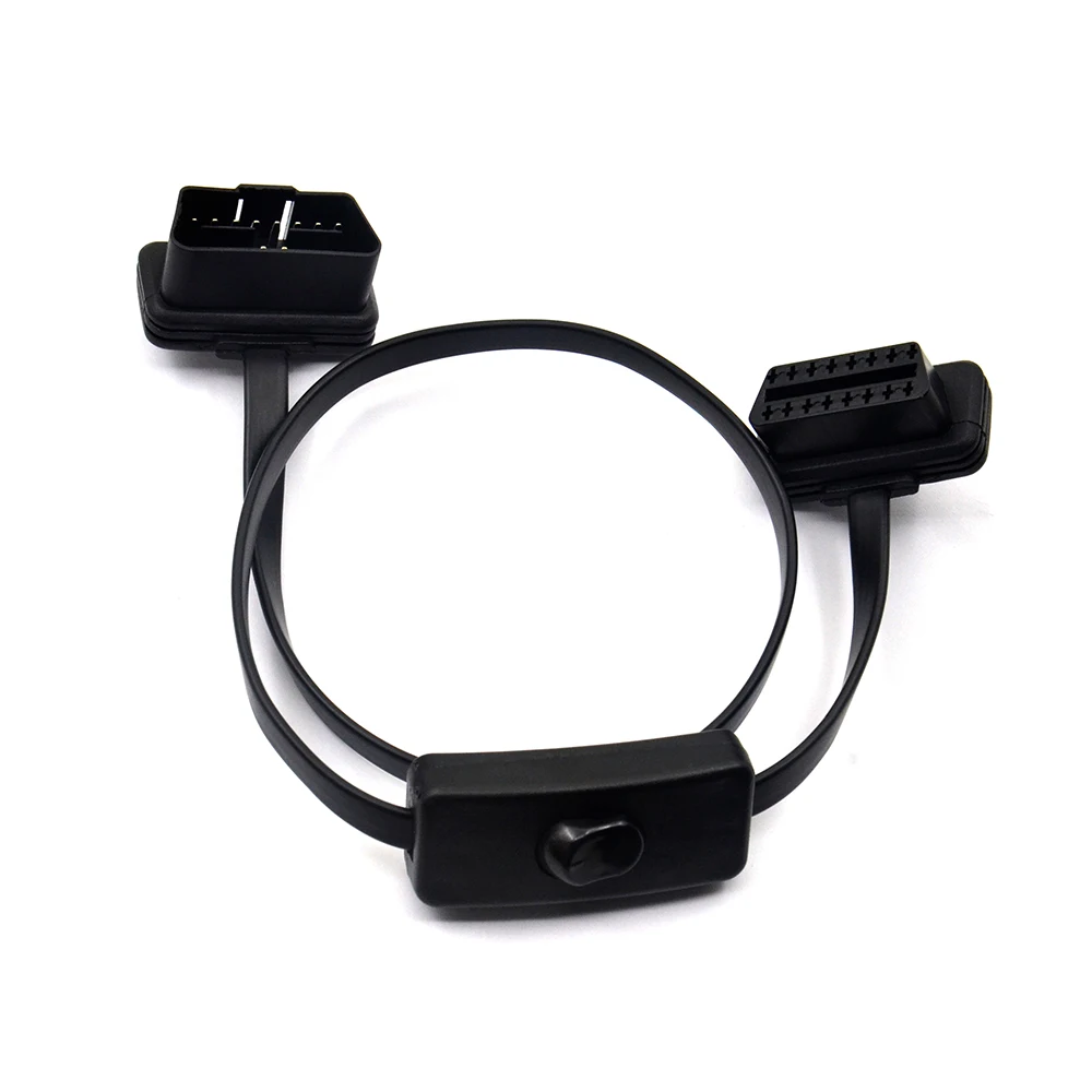 Новый удлинитель разветвителя OBD2 от 1 до 2 с переключателем Y-кабеля «папа» с двумя портами и женщинами ELM327, автоматический диагностический разъем