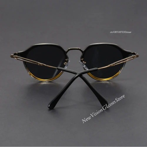 Imagen 2 del producto Gafas de sol polarizadas para hombre y mujer, lentes de sol con montura redonda geométrica Retro, diseño Simple, protección UV, prescripción personalizable