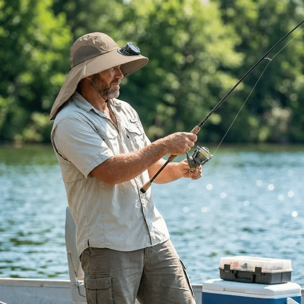 Convenient Breathable Solar Fan Hat Strong Wind Wide Brim Sun Hat with Fan with Shawl UV Protection Fishing Bucket Hat Beach