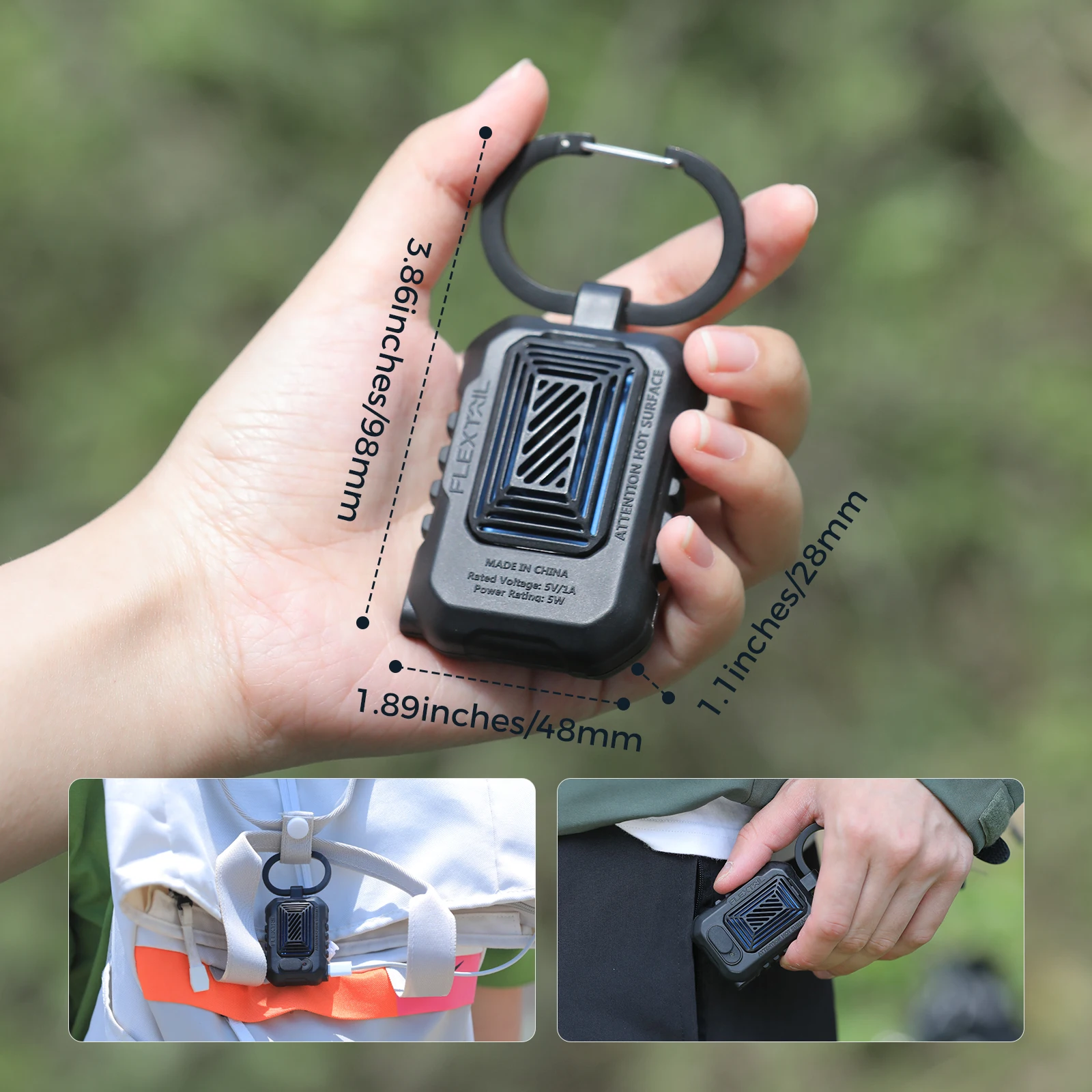 Repelente de luz FLEXTAILGEAR: repelente de mosquitos portátil, resistente al agua IPX4 (necesita fuente de alimentación externa, alfombrillas no